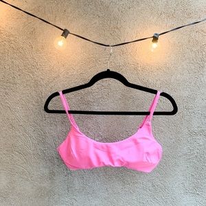 Aerie scoop neck bikini top in pink **NWT**